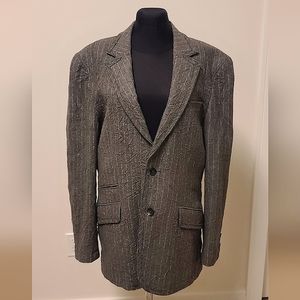 Vintage Y2K Selected Homme slim fit Wrinkled pinstriped blazer size 48 or US 38R